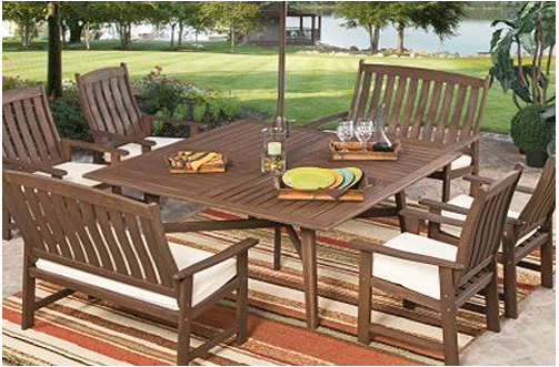 Wood Outdoor Dining Set Patio Furniture