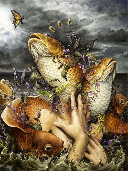 Hannah Yata surreal paintings women nature animals