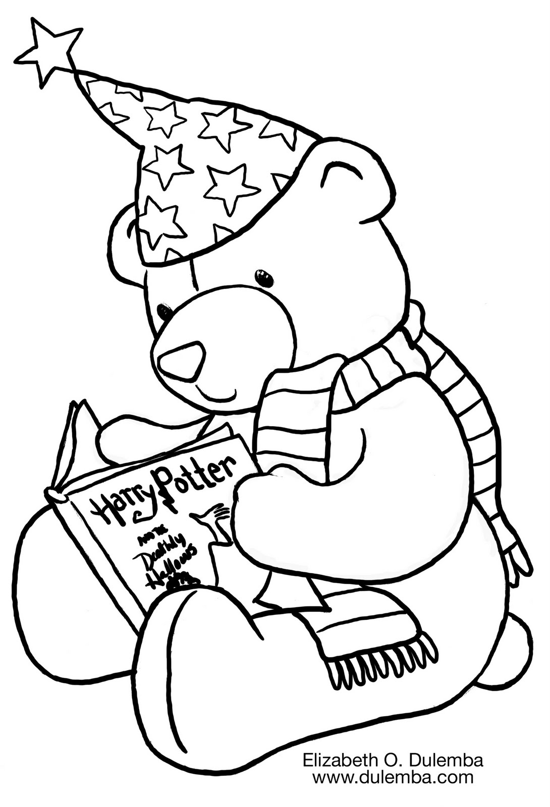 Download Coloring & Activity Pages: Harry Potter Teddy Bear Coloring Page