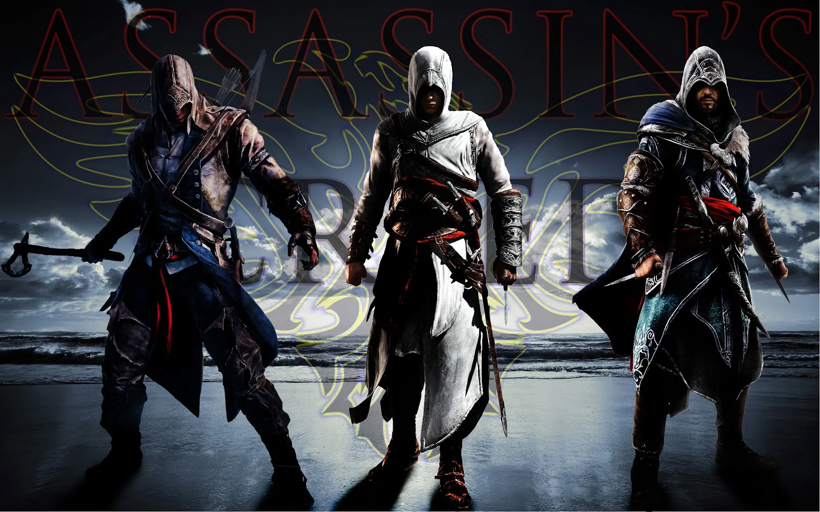 Assassin's Creed Character Images - Altair, Ezio, and Connor in various poses
