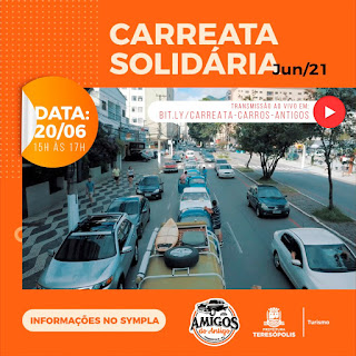 ‘Carreata Solidária’: Desfile de carros antigos, neste domingo, 20, terá transmissão pela internet