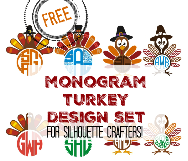 Download Free Monogram Turkey Set: Silhouette Cut Files and Designs ...