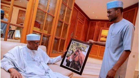 President Buhari and son Yusuf Buhari in a lovely photo