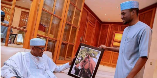 President Buhari and son Yusuf Buhari in a lovely photo