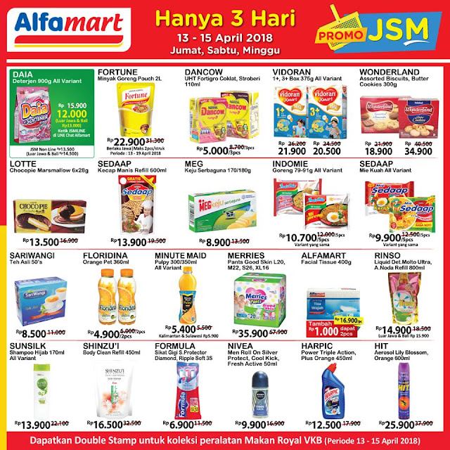 Harga Promo ALFAMART JSM Akhir Pekan 13 - 15 April 2018