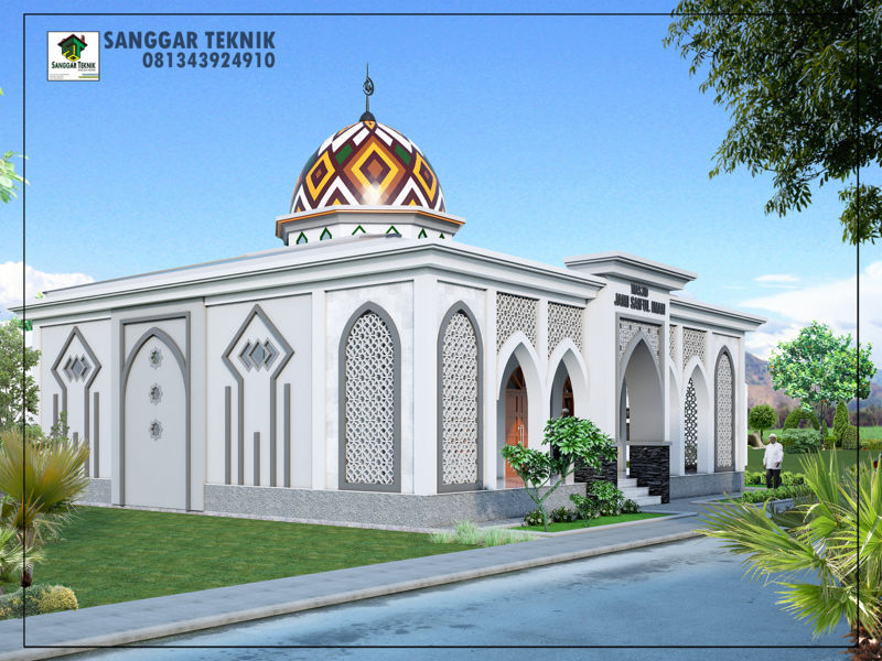 GAMBAR DESAIN  MASJID  MODERN 1 LANTAI  SANGGAR TEKNIK