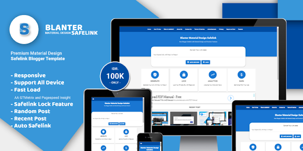 Blanter Safelink Blogger Template Material Design