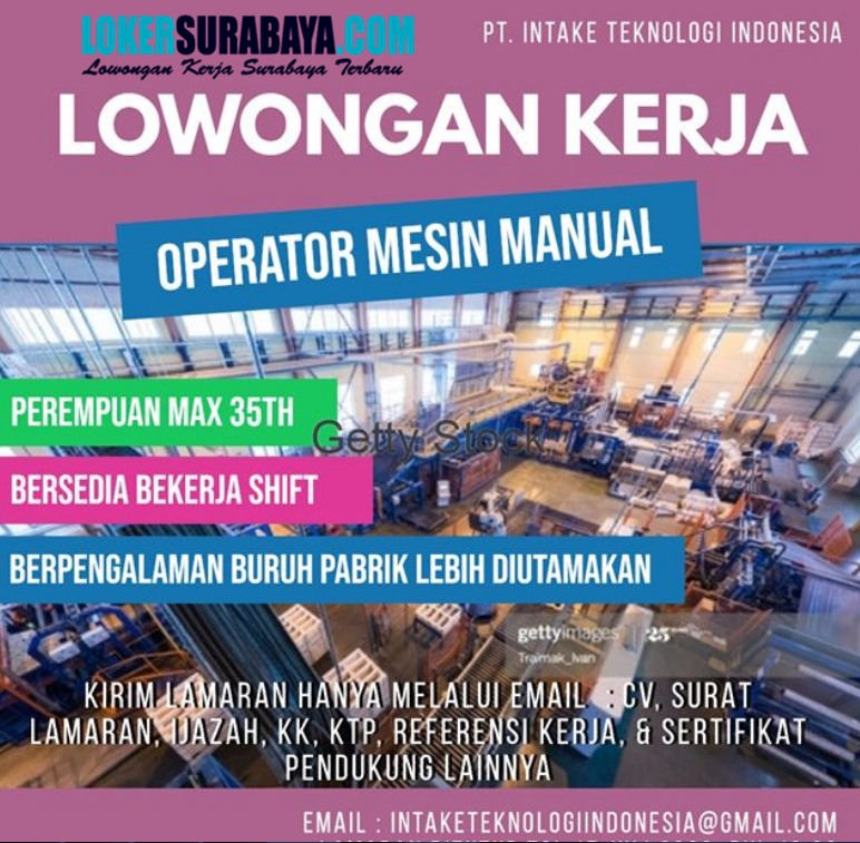 Loker Surabaya di PT. Intake Teknologi Indonesia Juli 2020 - Lowongan Kerja Surabaya Desember ...