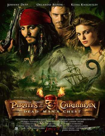 Poster Of Pirates of the Caribbean Dead Man's Chest 2006 Dual Audio 700MB BRRip 720p ESubs HEVC Free Download Watch Online downloadhub.in