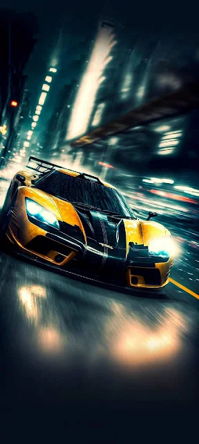 Sports Car in High-speed Motion Wallpaper for iPhone