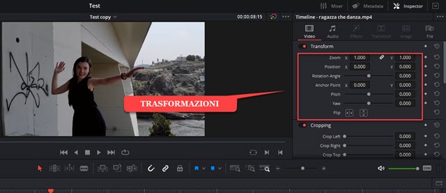 trasformazioni clip video