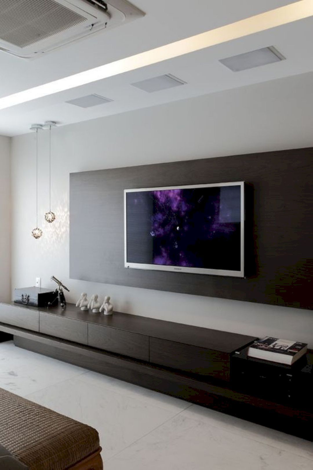 contoh deco ruang tv simple moden