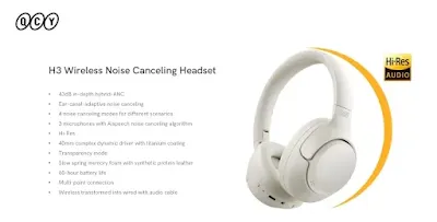تعرف على سماعة الرأس الاسلكية من QCY تدعم ميزة عزل الضوضاء ANC و هي H3 Wireless Noise Canceling