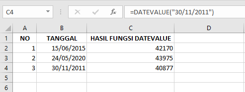 Cara Memasukkan Fungsi DATEVALUE di Microsoft Excel