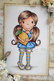 Handmade card with Lemon Ellie image by The Paper Nest Dolls