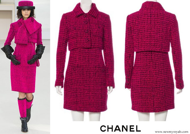 Queen Silvia wore Chanel Tweed Dress Set Chanel Fall 2016 Ready-to-Wear Collection