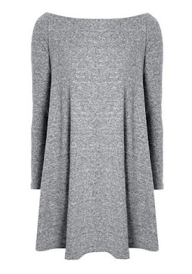Grey Off-Shoulder Shift Dress from Lookbook Store
