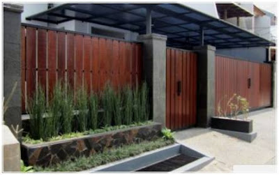 model pagar rumah minimalis batu alam