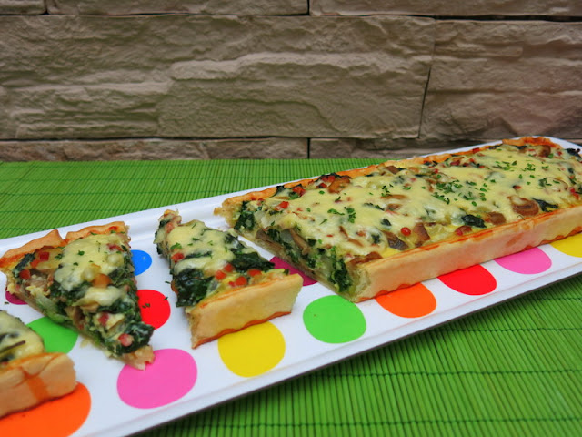 Quiché de espinacas y jamón