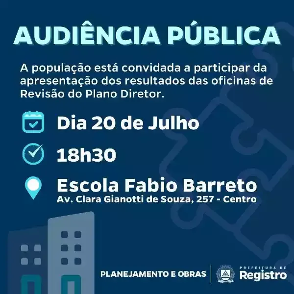 Audiência Pública do Plano Diretor em Registro-SP