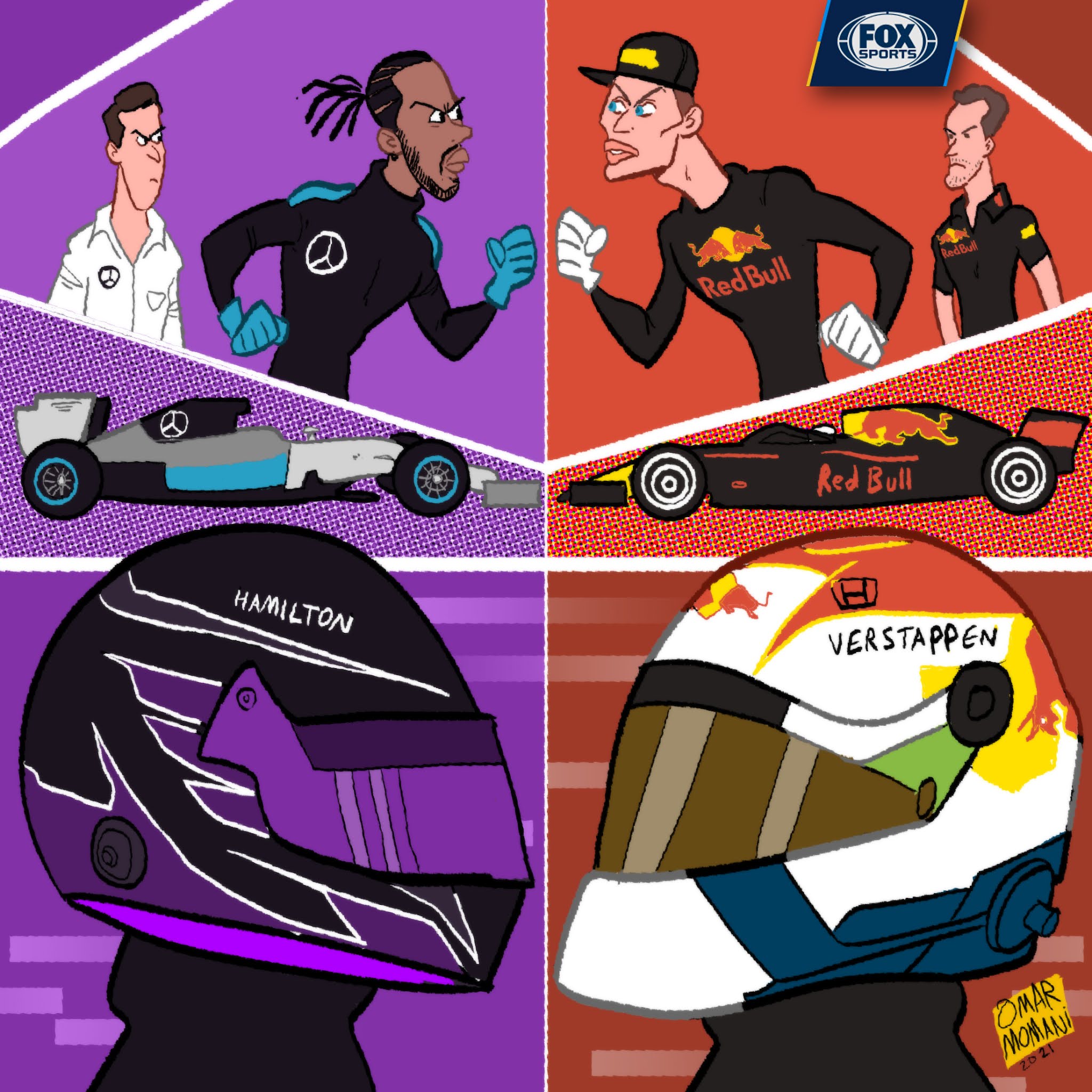 Omar Momani Cartoons Red Bull Racing