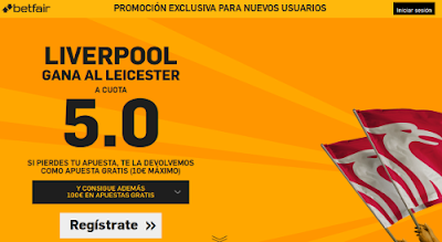 betfair Liverpool gana Leicester boxing day supercuota 5 Premier League 26 diciembre