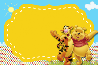 Para hacer invitaciones, tarjetas, marcos de fotos o etiquetas, para imprimir gratis de Fiesta de Winnie the Pooh.