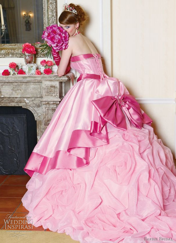 Big Pink Wedding Dress Designs For Girls