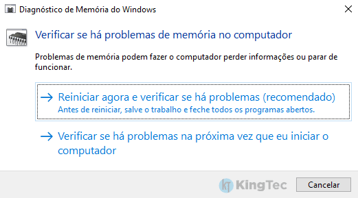 Diagnóstico de memória do Windows