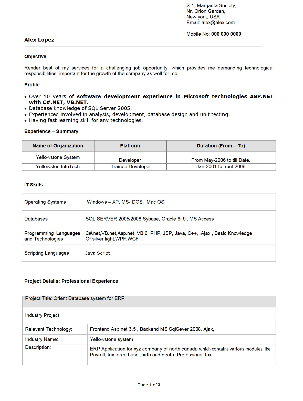 Best Resume Format For Freshers Engineers Download