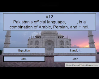 The correct answer is Urdu.