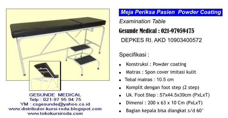 gambar dan harga ranjang periksa pasien