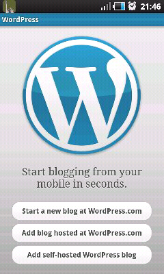 Wordpress mobile app screenshot