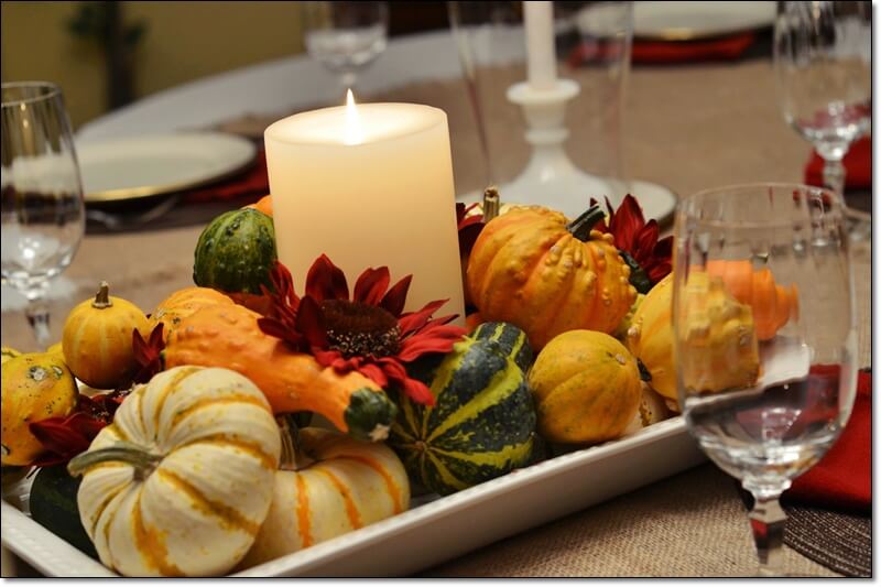 Thanksgiving Table, Decor, Candle,