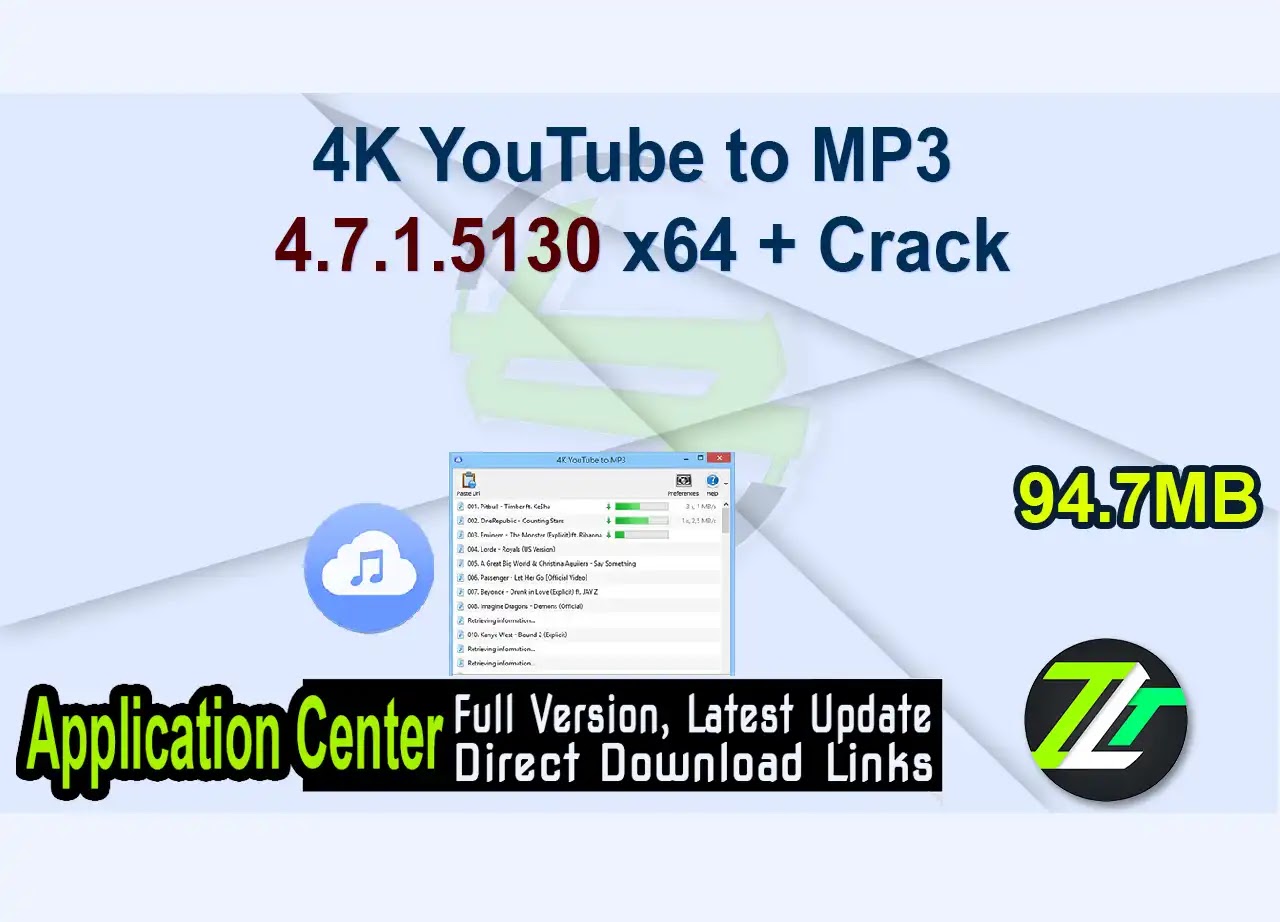 4K YouTube to MP3 4.7.1.5130 x64 + Crack