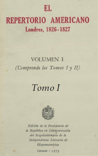 Andres Bello - El Repertorio Americano 1826-1827 - Londres Vol 1 Tomo I