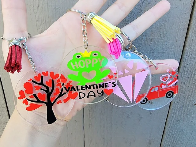 valentine acrylic keychains