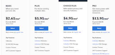 bluehost package price