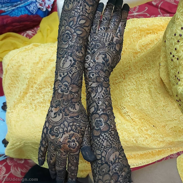 khafif mehndi design full hand back side