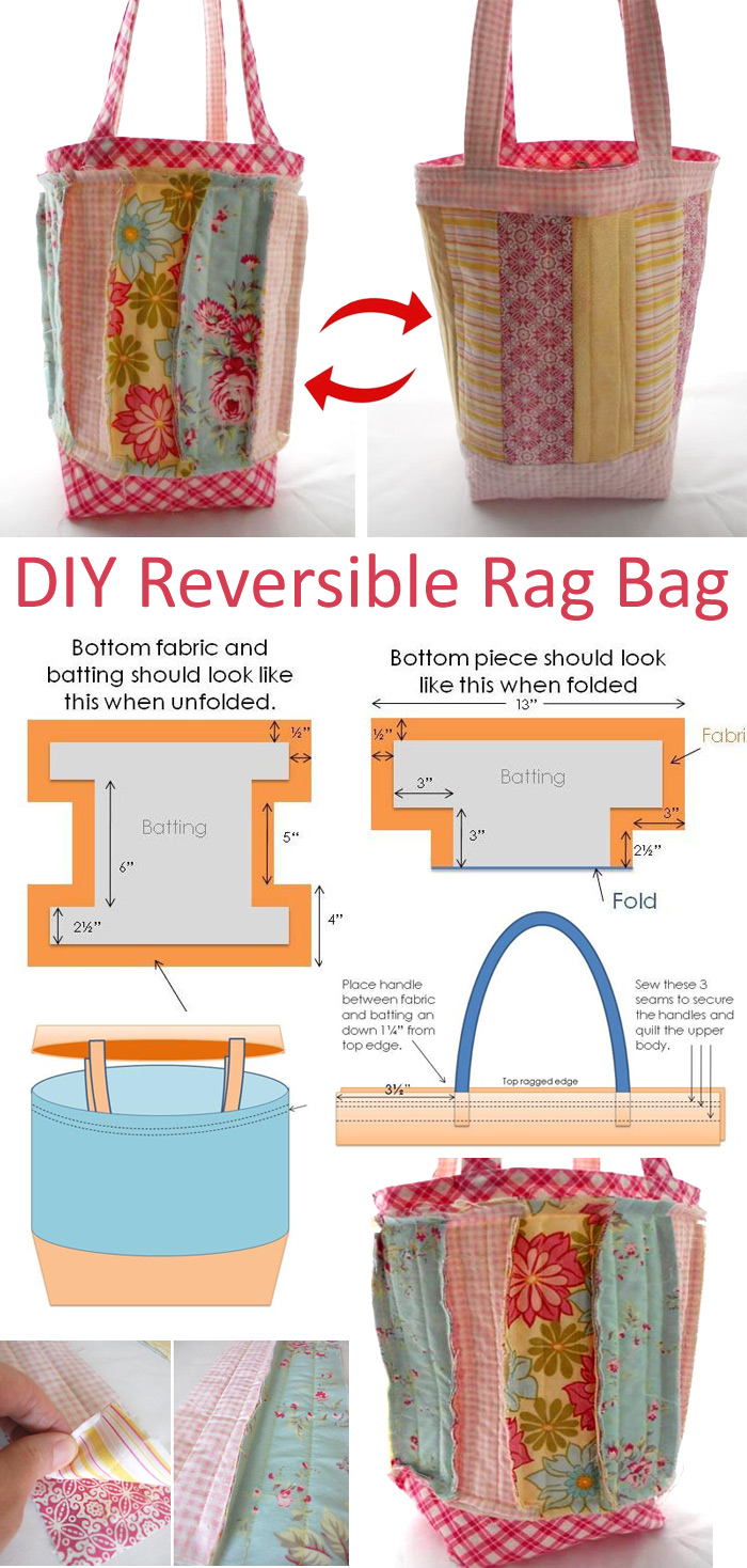 Reversible Rag Tote Bag Tutorial