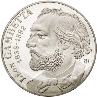 France 10 Francs Silver Coin, Leon Gambetta