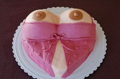 Naked boobs adult cake for boys or men showing perky nipples in light brown and boobs in skin color