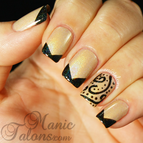 Black and Nude manicure