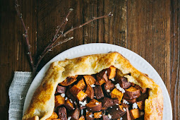 Sweet Potato, Maple and Cumin Galette with Goat Cheese Crumbles