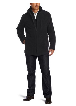 Men's Wool Car Coat With Bib