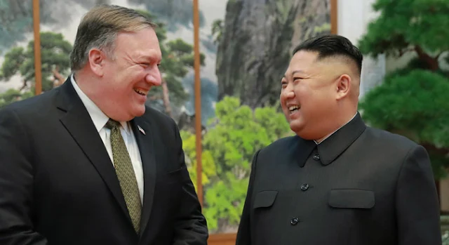 Image Attribute: U.S. Secretary of State Mike Pompeo and DPRK leader Kim Jong-un / Source: KCNA