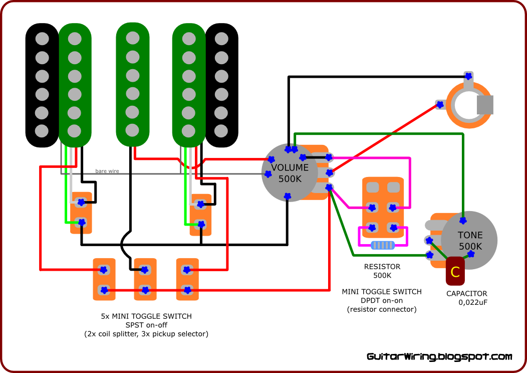 The Guitar Wiring Blog - diagrams and tips: Custom Wiring Diagram for HSH Guitars (Ibanez RG, JEM)