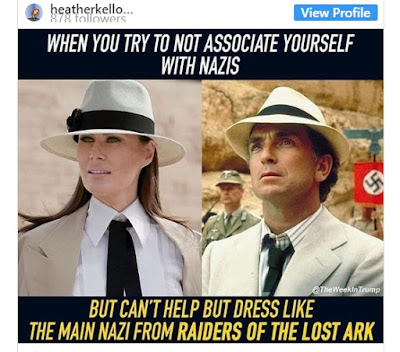 3. melania trump clothes: I don't care and Africa nazi Raiders of Lost Ark
