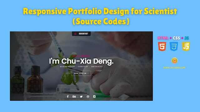 Responsive Portfolio Design for Scientist Using HTML, CSS and JavaScript (Free Source Code)