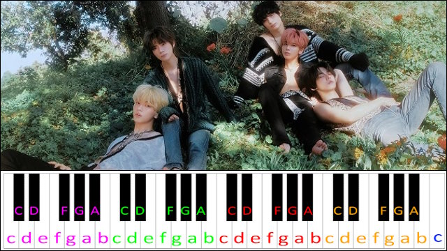 Sugar Rush Ride by TXT (Hard Version) Piano / Keyboard Easy Letter Notes for Beginners